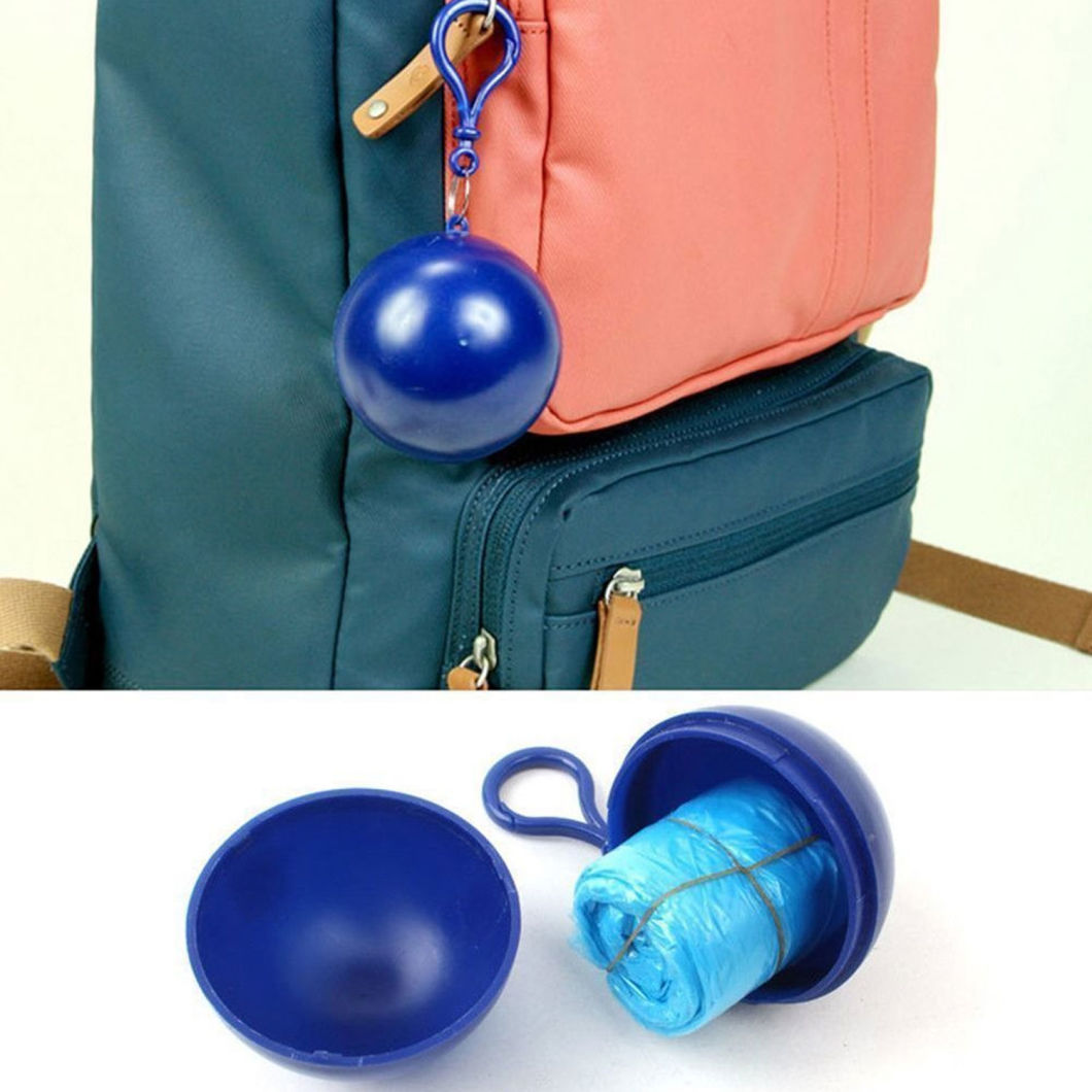 PE Disposable Raincoat Ball with Keyring