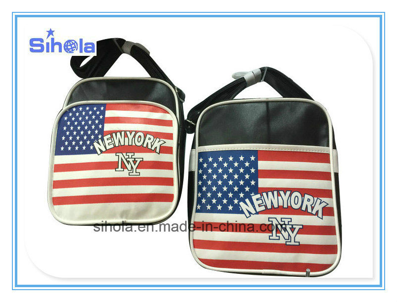 PU Leather Soft USA Flag Design Leisure Bag