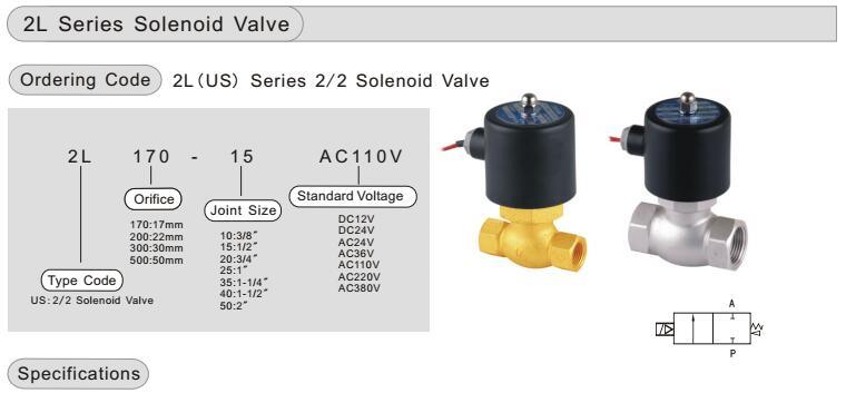 2L170-15 Airtac Steam Valve High Pressure Electric Solenoid Valve