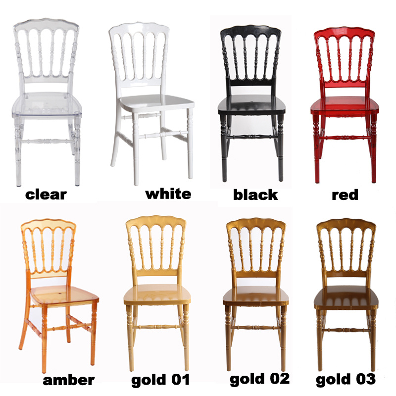 White Color Acrylic Resin Party Napoleon Wedding Dining Chair