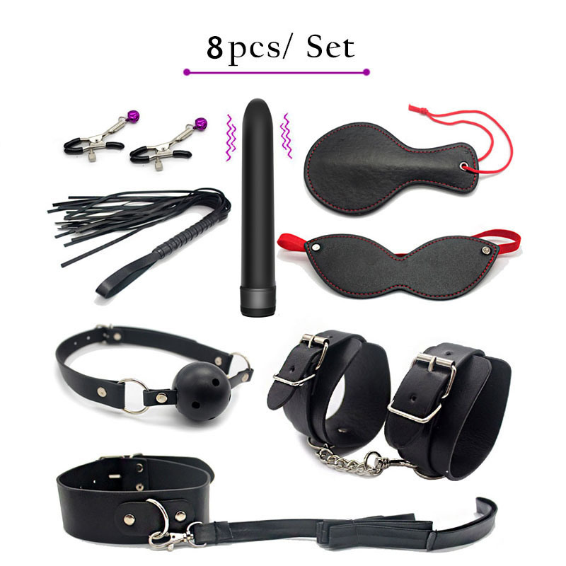 8 PCS/Set Bdsm Bondage Set Leather Fetish Adult Games Sex Toys for Couples Slave Game Sm Adult Toy