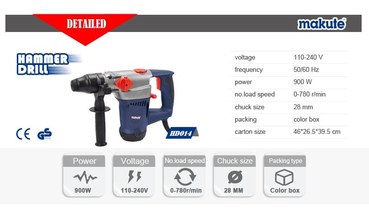 Electric Hammer Drill/900W 28mm Electric Hammer (HD014)