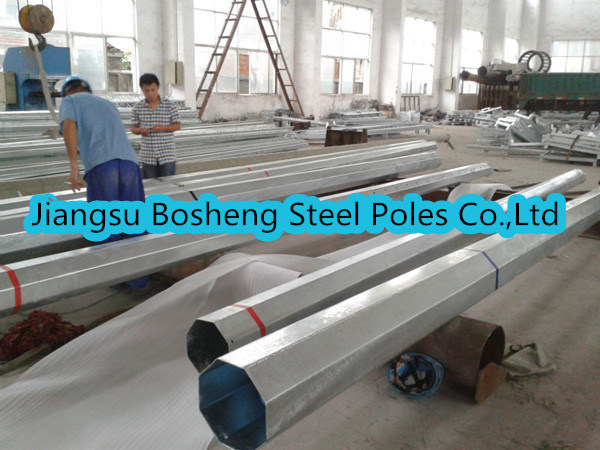 10m Galvanized and Powder Coated Electric Steel Post Pole