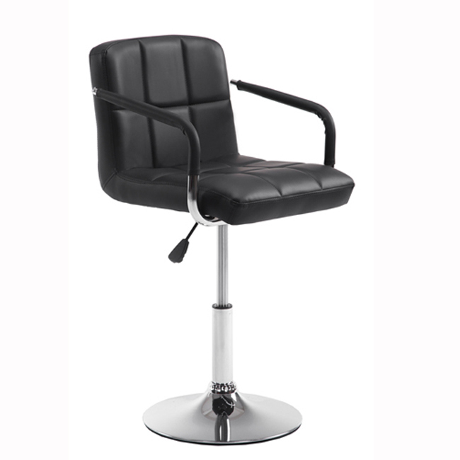 PU Leather Adjustable Swivel Bar Stool Dining Chair with Stable Base