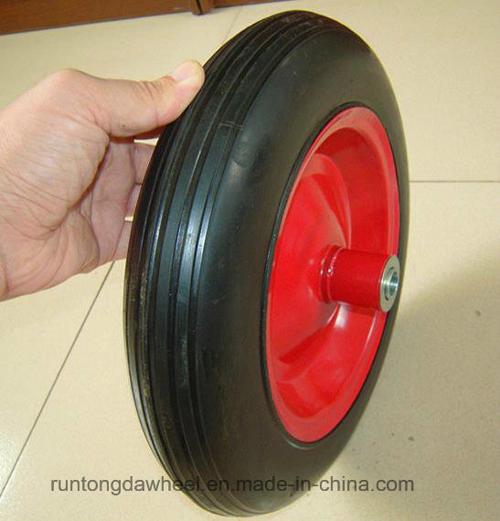 14X4 Line Pattern Wide Tread Solid Rubber Wheel