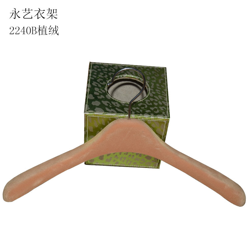 Wholesale Custom Wooden Natural Velvet Clothing Hanger