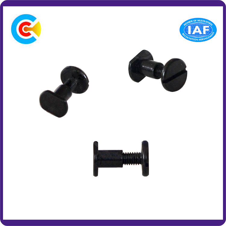 Chicago Screw Black Male and Female Flat Head Screws Rivet Screw