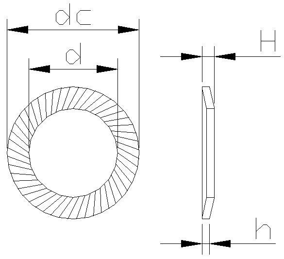 China Factory DIN9250 Double Side Knurl Ss Lock Spring Washer