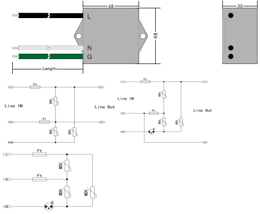 10kA LED lighting SPD surge arrester module