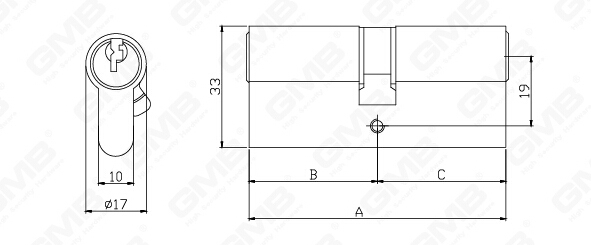 En 1303 High Security Mortise Euro Profile Standard Door Lock Cylinder/ Door Lock/ Brass Cylinder (GMB-CY-24)