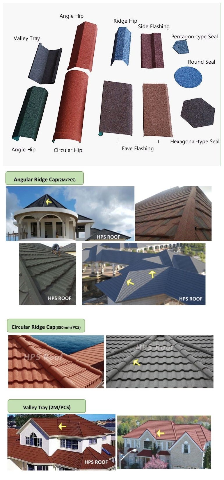 Aluminum Steel Stone Roof Tile Roofing Material Stone Coated Metal Roof Tile Sheet