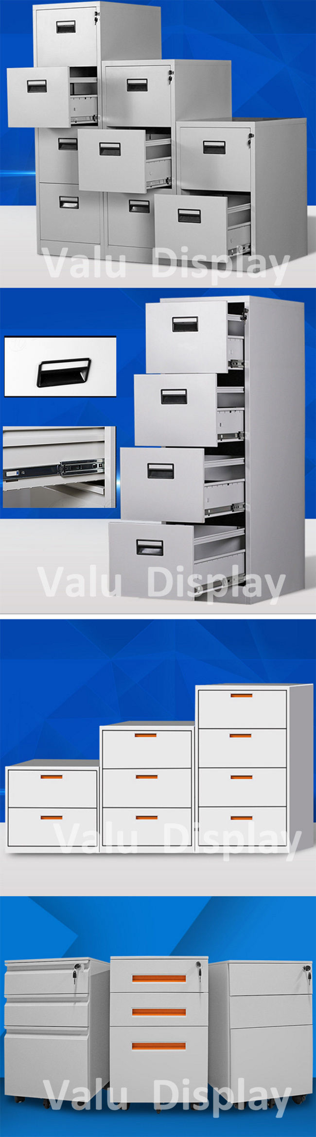 Office Steel Movable Storage Filing Cabinet