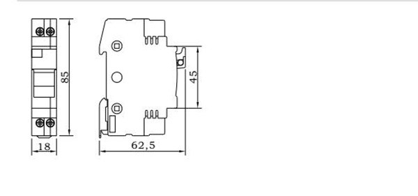 DIN Rail Type with Indicator 2p 4p 63A Fuse Holder