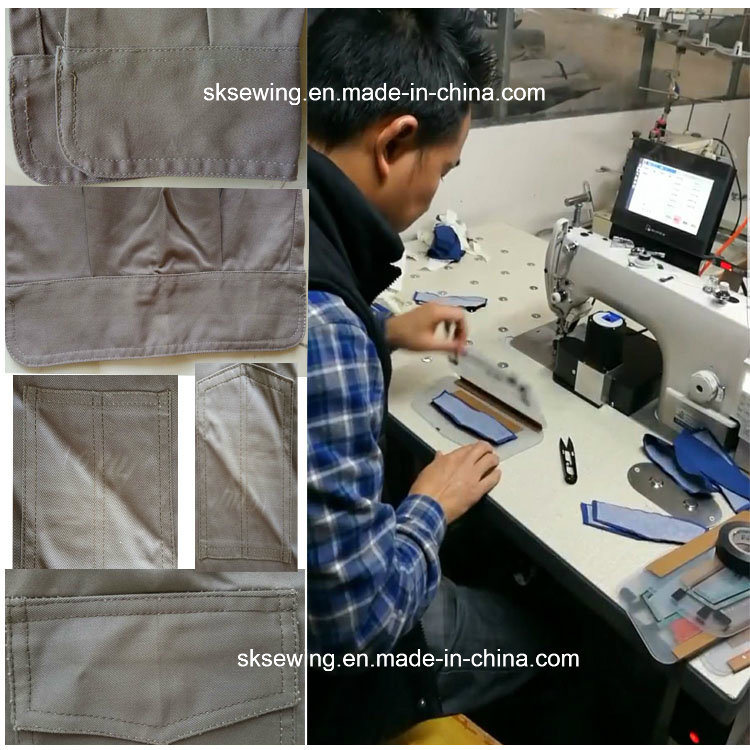 Automatic Industrial CNC Garment Ppocket Cuff Lockstitch Template Sewing Machine