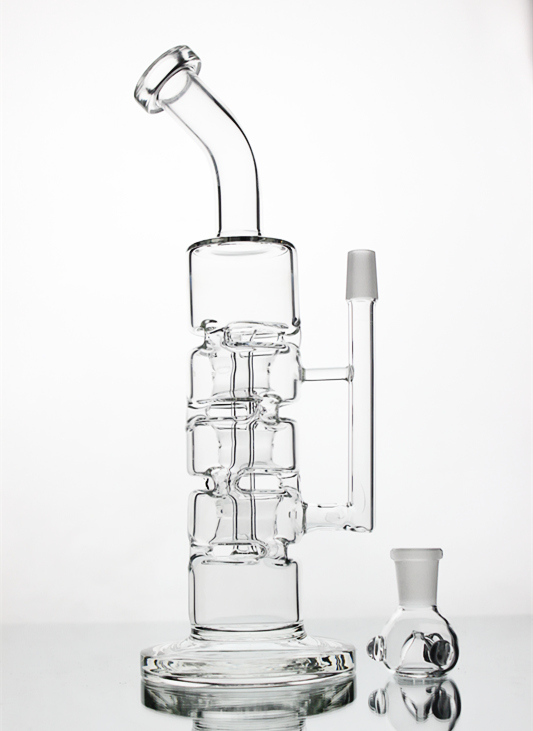 DAB Rig Pipe Beaker Pipe with Colorful Percolator and Glass Base DAB Rigs with 14 mm Joint