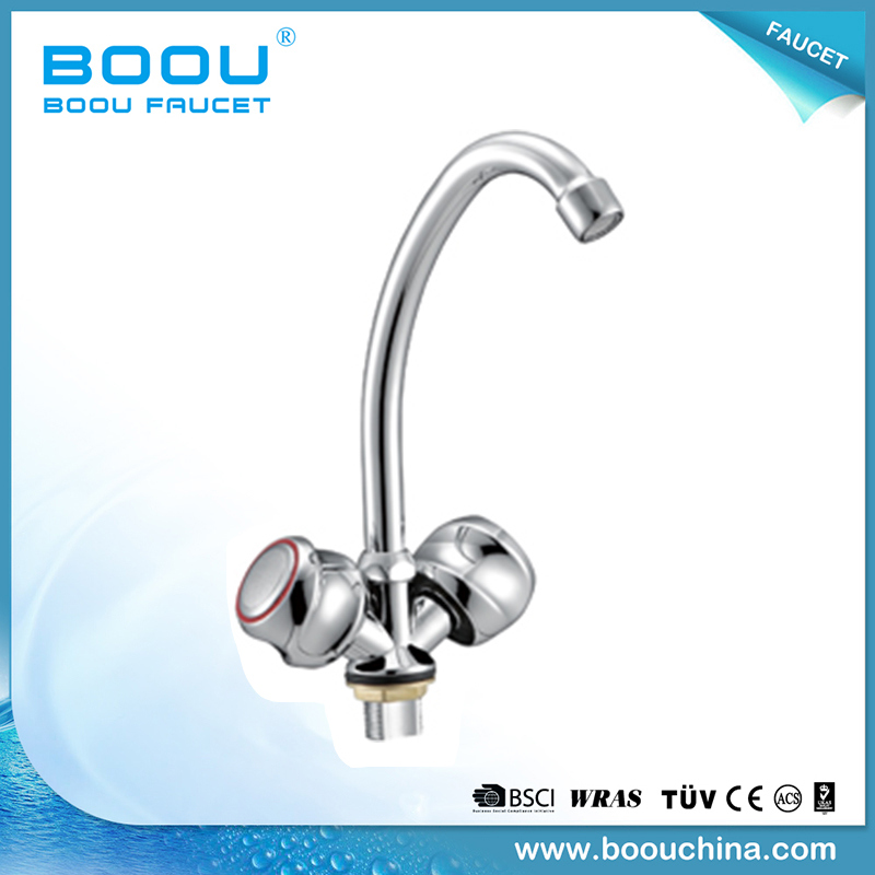 Boou Double Handwheel Zinc Material Brass Valve Basin Sink Faucets