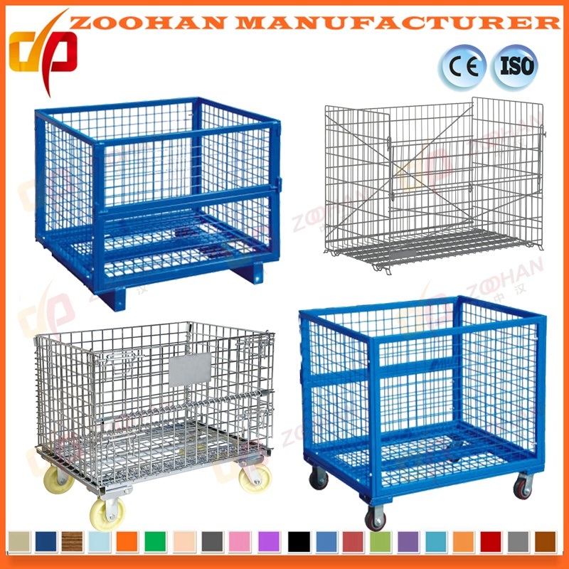 Industrial Stackable Folding Steel Supermarket Storage Wire Mesh Cage (Zhra30)