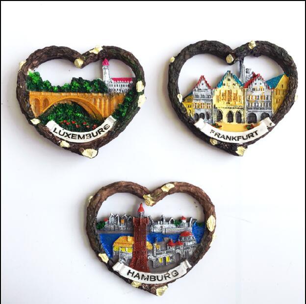 Heart Shaped Germany Tourist Souvenir Rsein Fridge Magnets