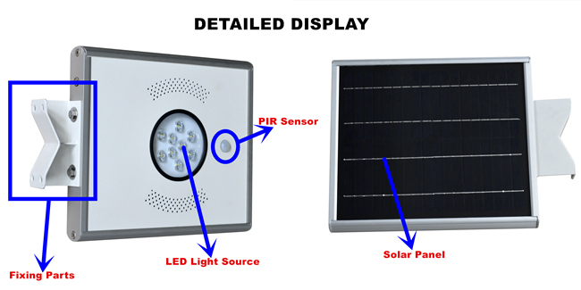 8W PIR Sensor Integrated LED Solar Garden Light