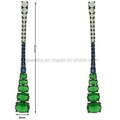 Latest Design Party Wear Jewelry Colorful Gemstone Earrings (KE3221)