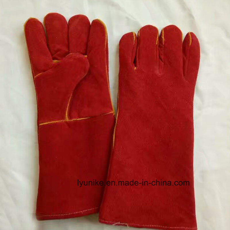 Cow Split Leather Industrial Working Long Welding Hand Gloves