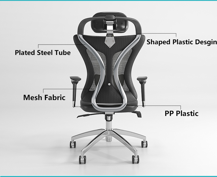 Office Furniture Ergonomic Computer Chair with PU Leather / Mesh Fabric