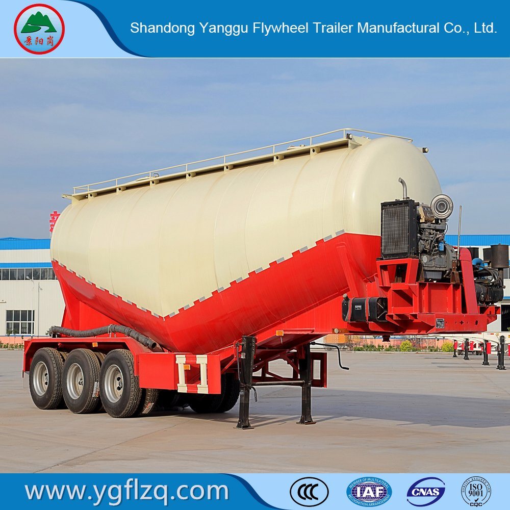 China Manufacture Tri-Axle 30-70m3 Bulk Cement Truck Powder Tank Semi Trailer