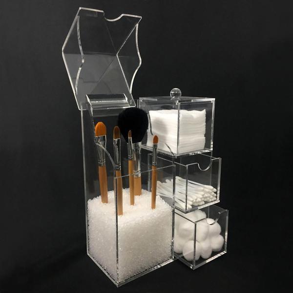 Premium Acrylic Makeup Brush Holder Cosmetic Tools Case