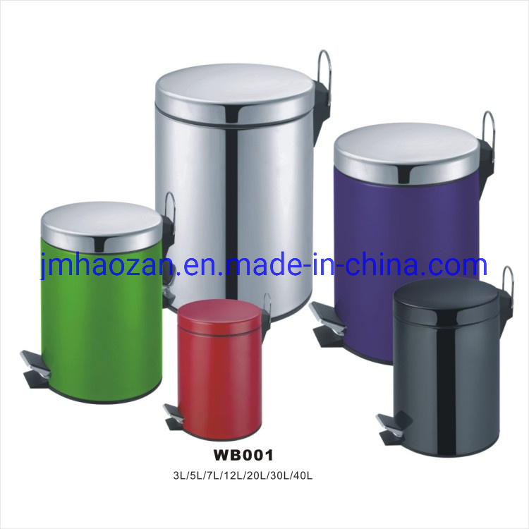 Cubo de basura de pedal de acero inoxidable de alta calidad, cubo de basura