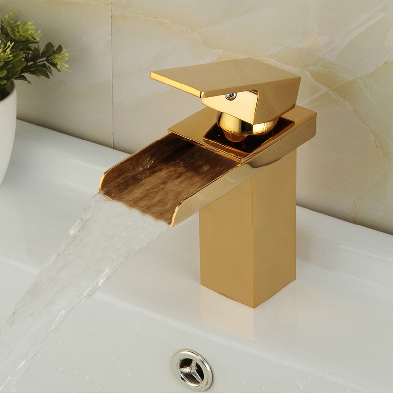 Kaiping Sanitary Ware Modern Fashionable Bronze Luxury Golden Color Bathroom Faucet