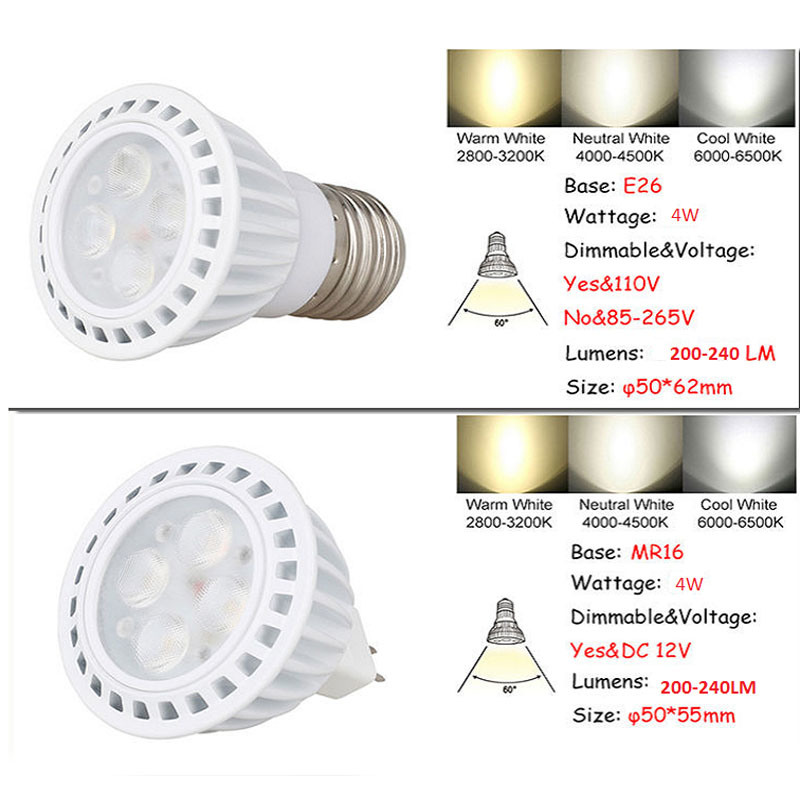 Dimmable 8W 3030 SMD Ceiling Spotlight LED Spot Lamp Lighting E26 E27 GU10 MR16 Bulbs 110V 220V 12V IC