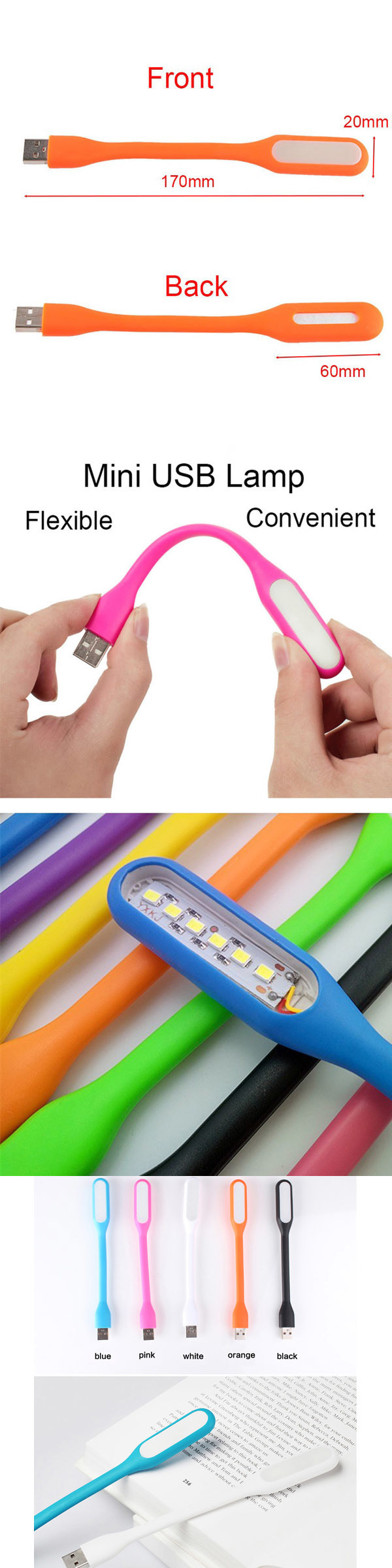 Xiaomi LED Light LED Torch USB Light Bulb USB Powered LED Light Strip USB Rechargeable LED Book Light