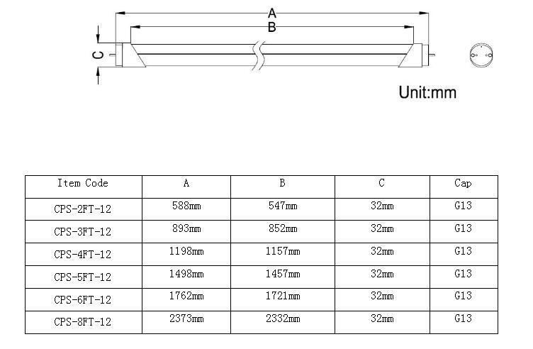 Solid State Crep T8 LED Tube Light with Dlc Approval