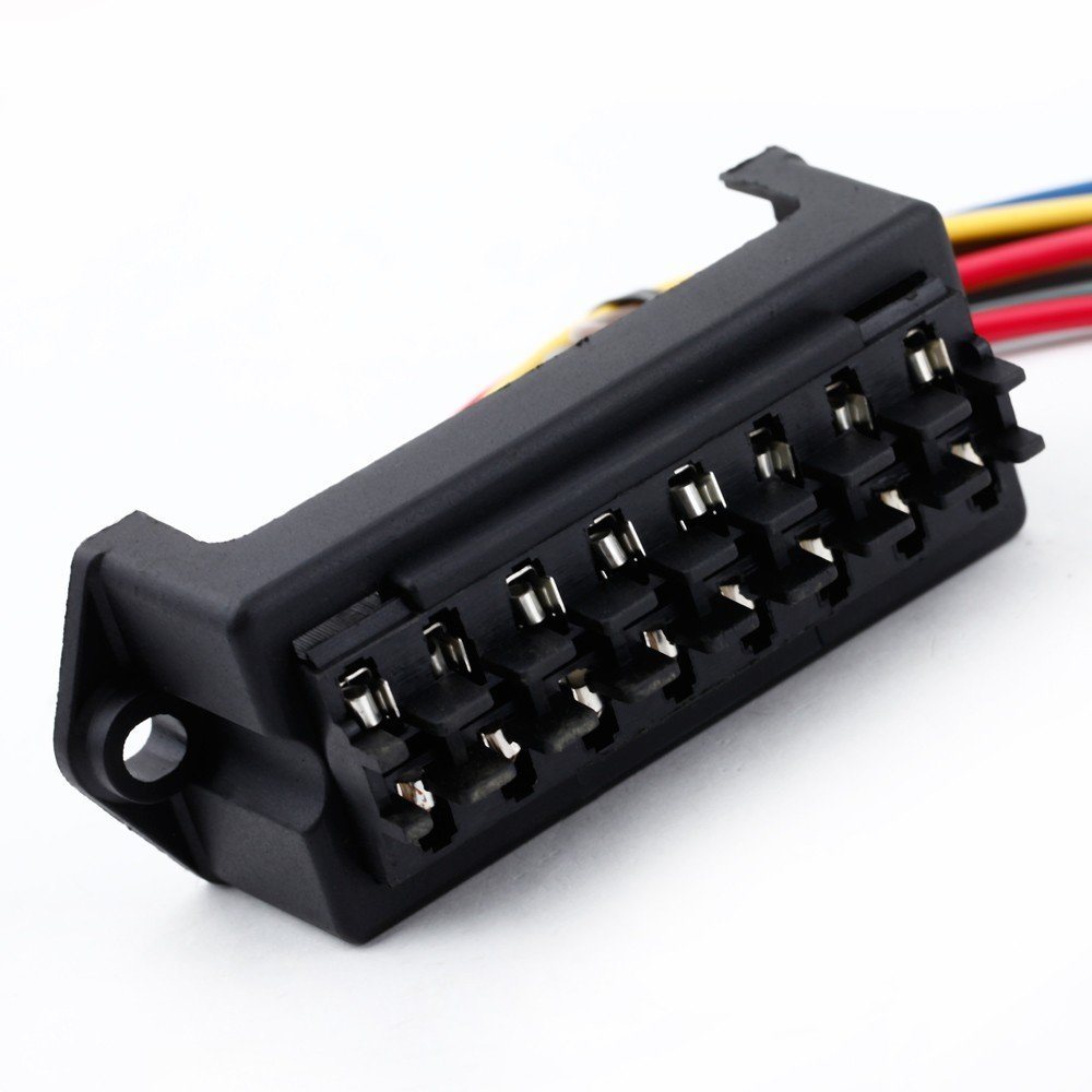 8 Way DC32V Circuit Blade Fuse Box Fuse Block Fuse Holder Atc ATO 2-Input 8-Ouput Wire for Bus Ship Tanker Trailer Car Coat