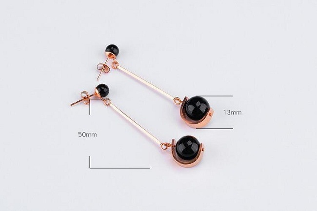 Top Quality White/Black Imitation Pearl Earrings 50mm Long Rose Gold Color Drop Earrings for Women Wedding Jewelry Girl Gifts