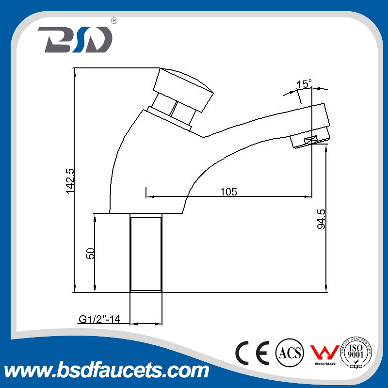 Single Handle Time-Delay Brass Basin Mixer