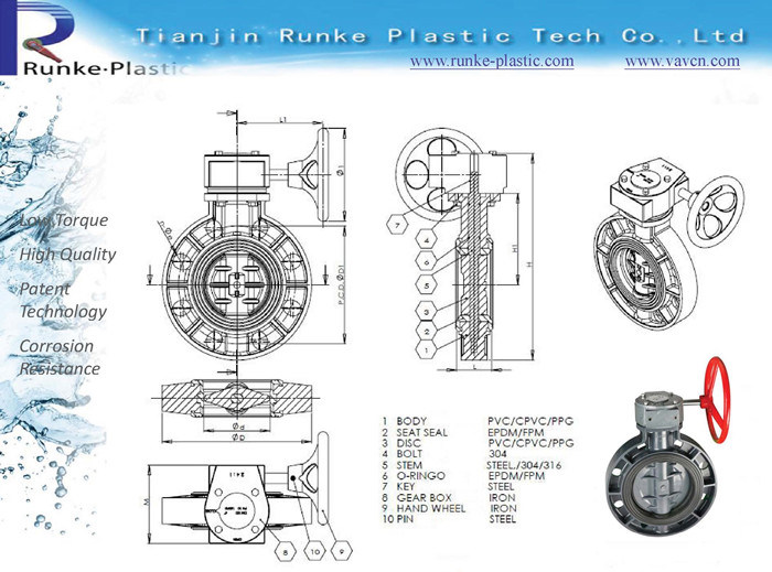 JIS Standard 10K PVC Butterfly Valve