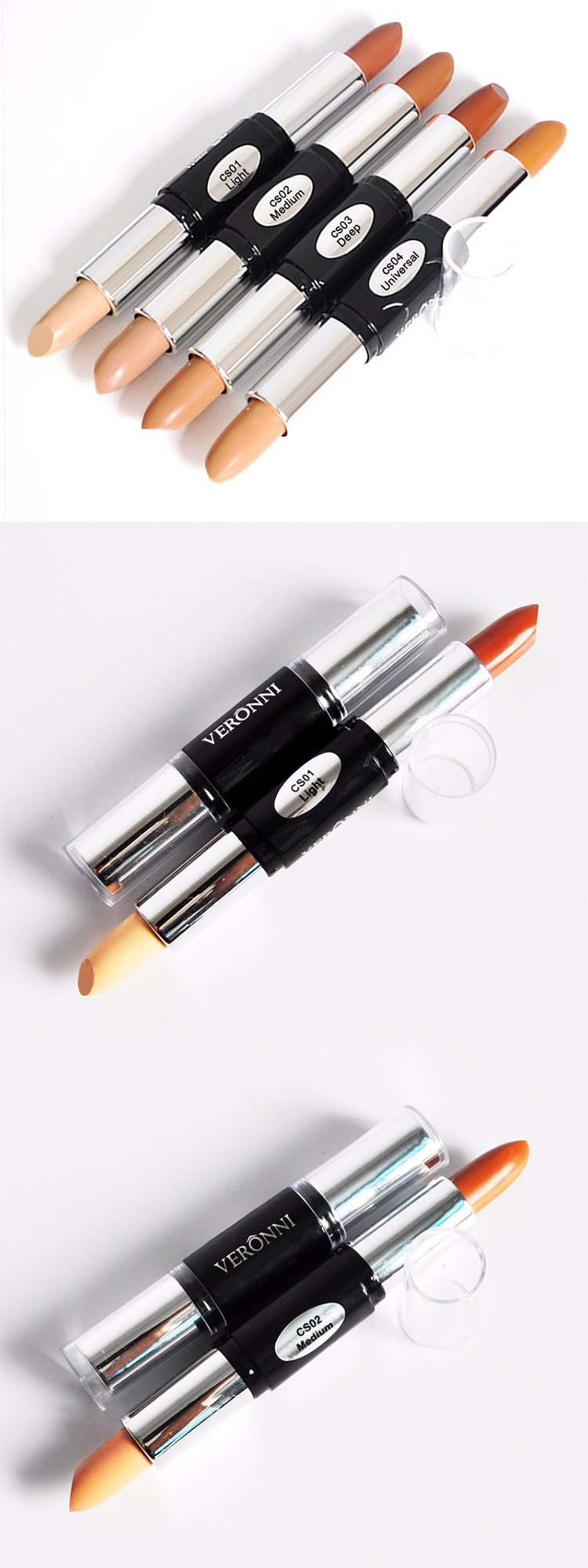High Quality Veronni Makeup Concealer Pen Double Side 4 Color Wonder Stick Contour Stick