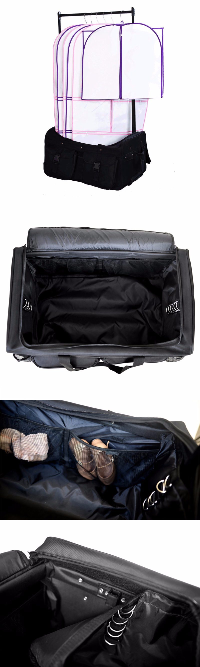 Cosmetic Rolling Duffle Bag Dance Trolley Bag