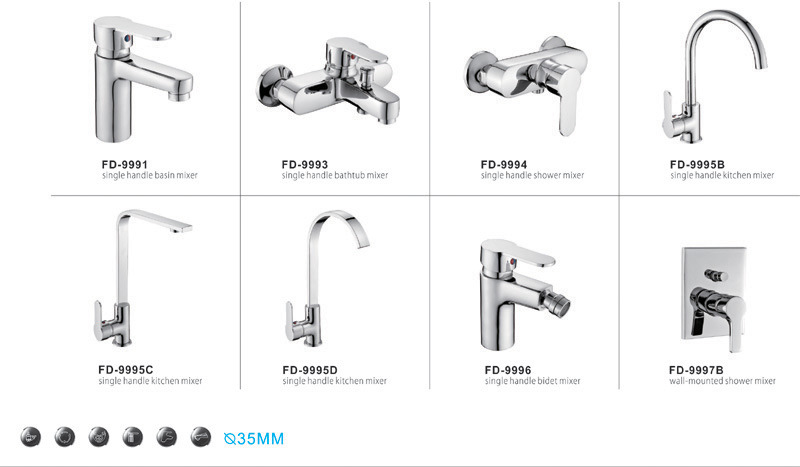 Brass Bath Shower Faucet Chrome 9993