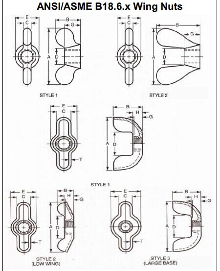 Nickle Plated Customized Wing Nuts