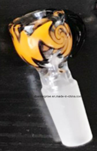 Cc38 Wigwag Glass Bowl for Smoking Pipe Yellow