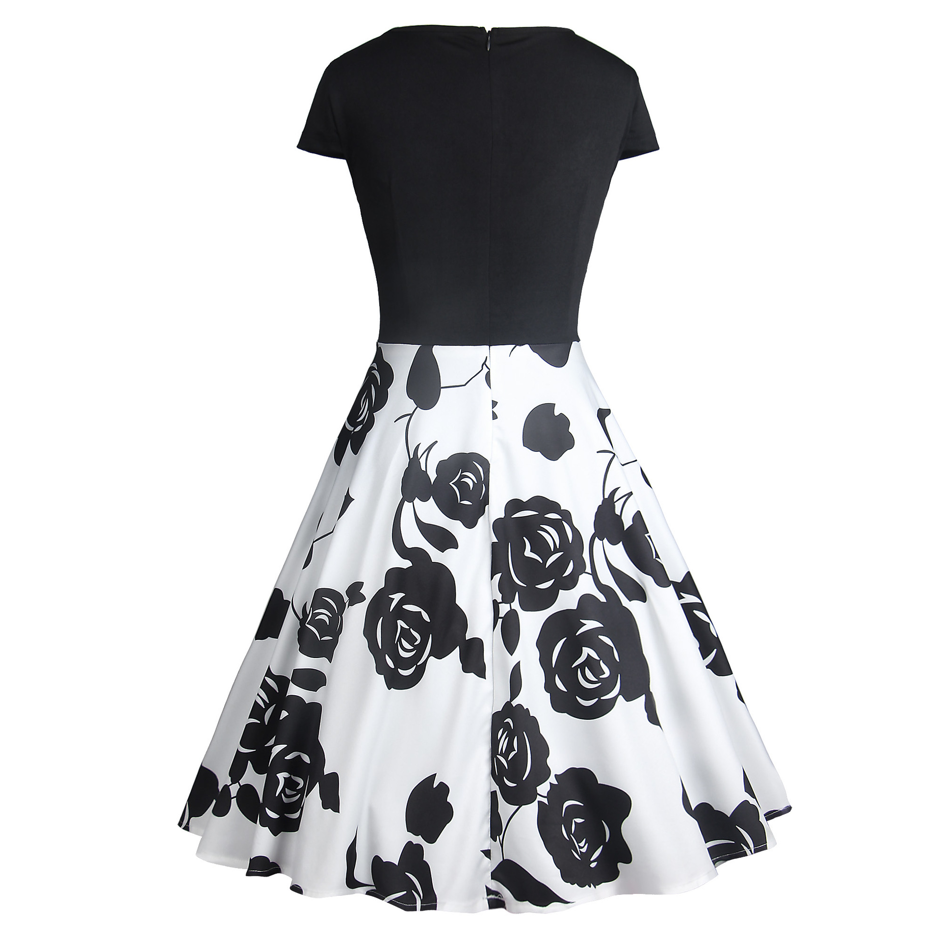 Retro Gathered Print Kleid Retro Gathered Print Dress