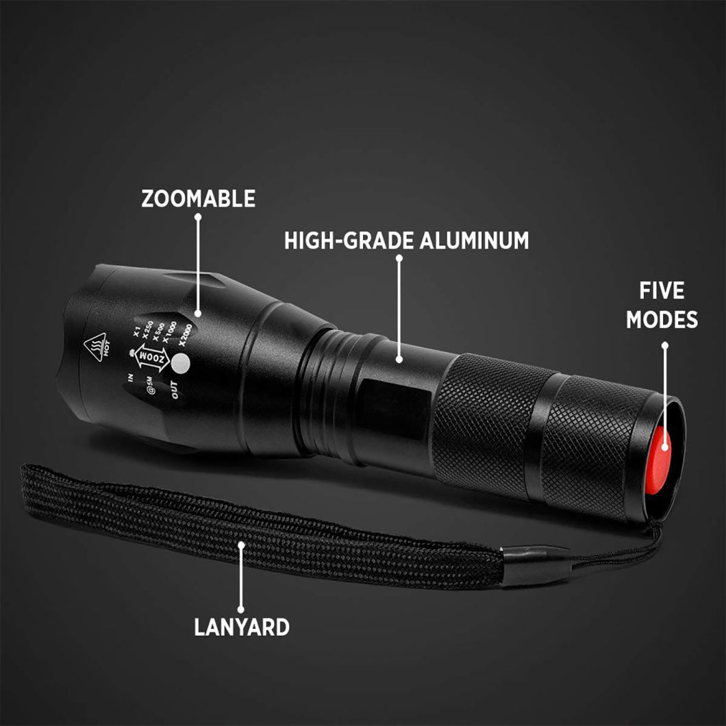 LED Tactical Flashlight Zoom Flashlight LED Flashlight Super Bright Home Defense Flashlight Outdoor Ride