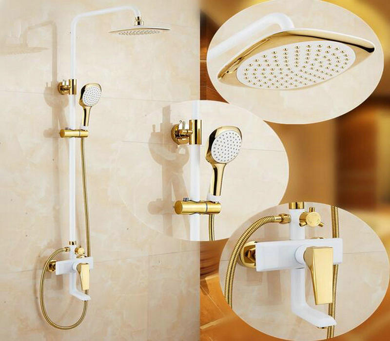 Bathroom Luxury Brass Rainfall Shower Set