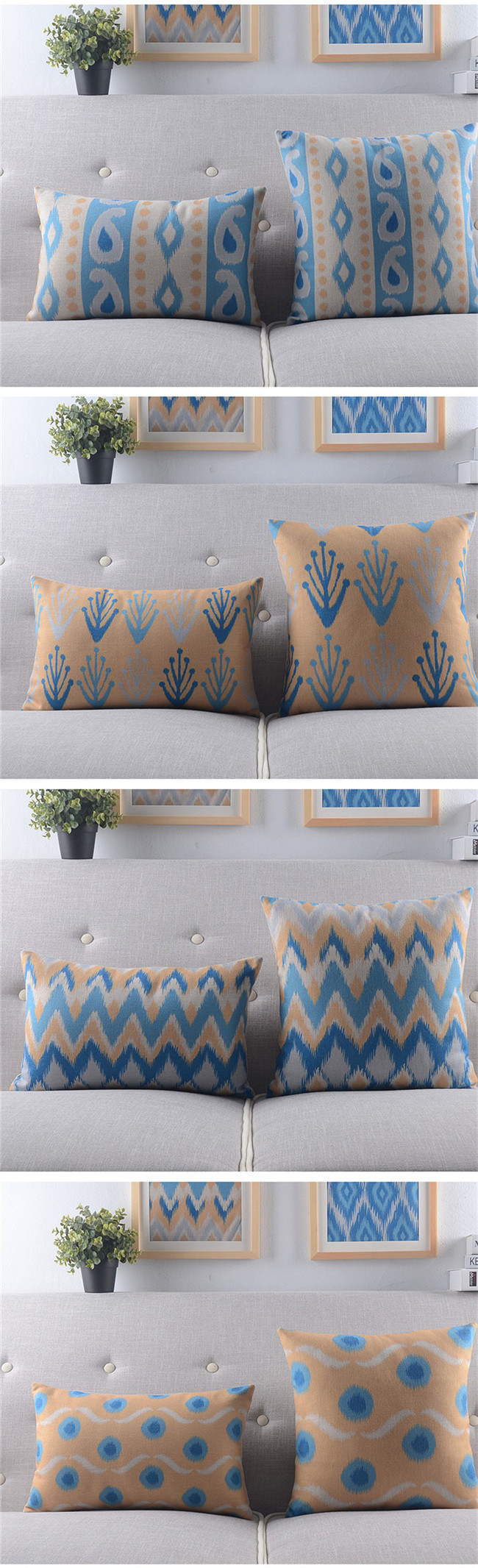 Yrf New Style Handmade Geometric Patterns Sewing Cushions Pillow