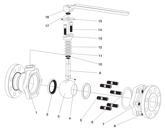 API Flange End Stainless Steel Floating Ball Valve