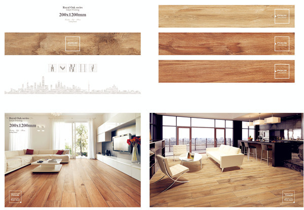 Fancy Garden House Wood Non Slip Ceramic Tiles Floor with ISO9001