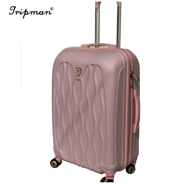 Elegant Trolley Suitcase Durable Retro Rolling Luggage on Wheel