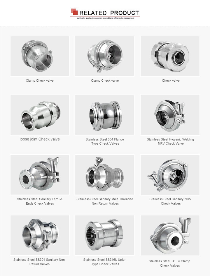 Stainless Steel Ss304 Sanitary Spring Union Type Check Valve